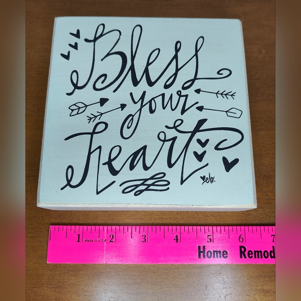 Bless Your Heart, Wood Sign, 6x6
